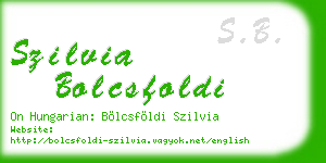 szilvia bolcsfoldi business card